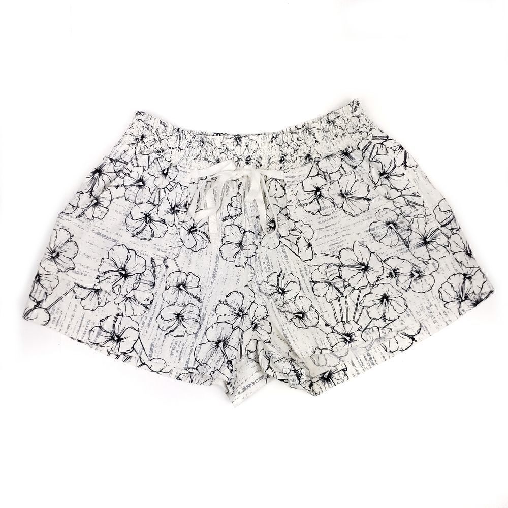 Gypsies and moondust white black floral shorts L